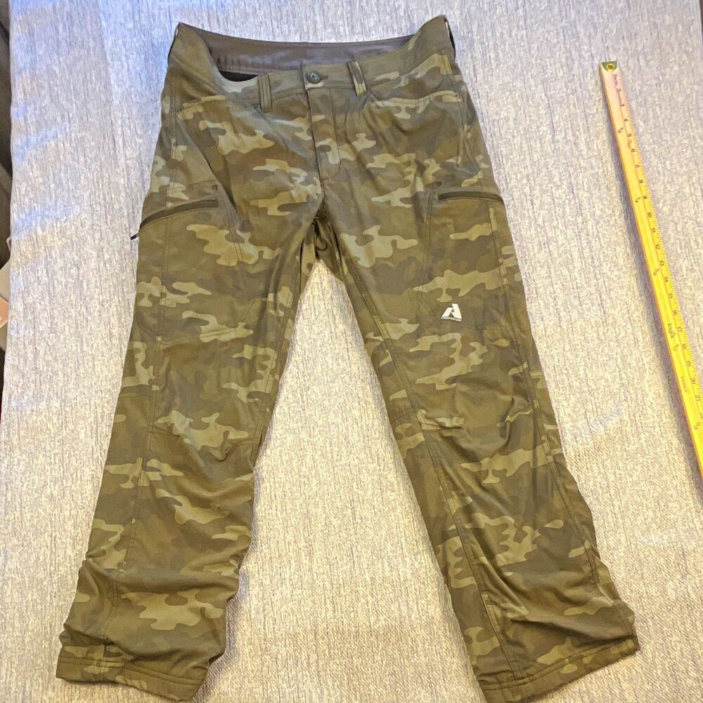 Eddie Bauer First Ascent Guide Pro Pants Mens 34x30 Camo Fleece Lined Hiking